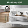 SoBuy FSR16-W Scarpiera Ingresso Panca Contenitore con Cuscino - Salvaspazio Slim da 60x30x48 cm - Cassapanca Porta Scarpe in Legno per Corridoio o Camera, Portata 120kg