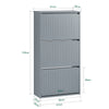 SoBuy FSR165-H-HG Scarpiera Salvaspazio Slim Scarpiera con 3 Ribalte Mobile Portascarpe Regolabili da Ingresso Grigio 61x25x120 cm