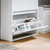 SoBuy FSR165-W Scarpiera Salvaspazio Slim Scarpiera con 2 Ribalte Mobile Portascarpe Regolabili da Ingresso Bianco 61x26x100 cm