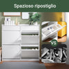 SoBuy FSR169-W Scarpiera Salvaspazio Slim Mobile Ingresso – Scarpiera Slim 4 Cassetti Regolabili in Legno Bianco per Ingresso o Corridoio – Design Moderno, MDF E1, 98x19x95cm