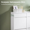 SoBuy FSR169-W Scarpiera Salvaspazio Slim Mobile Ingresso – Scarpiera Slim 4 Cassetti Regolabili in Legno Bianco per Ingresso o Corridoio – Design Moderno, MDF E1, 98x19x95cm