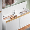 SoBuy FSR171-W Cassapanca Contenitore da Interno Panca Scarpiera da Ingresso con Contenitore e Seduta - Adatta a Ingressi, Soggiorni e Camere, Bianco, 104x30x47 cm, Testata per 240 kg