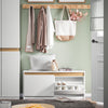 SoBuy FSR171-W Cassapanca Contenitore da Interno Panca Scarpiera da Ingresso con Contenitore e Seduta - Adatta a Ingressi, Soggiorni e Camere, Bianco, 104x30x47 cm, Testata per 240 kg