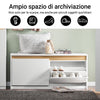 SoBuy FSR171-W Cassapanca Contenitore da Interno Panca Scarpiera da Ingresso con Contenitore e Seduta - Adatta a Ingressi, Soggiorni e Camere, Bianco, 104x30x47 cm, Testata per 240 kg