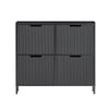SoBuy FSR177-L-SCH Scarpiera Salvaspazio Slim da Ingresso Mobile Portascarpe con 4 Ante a Ribalta Regolabili in Legno Armadio Scarpiera Alta e Stretta per Corridoio, 100x19x91 cm, Nero