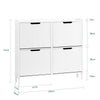 SoBuy FSR177-L-W Scarpiera Salvaspazio Slim da Ingresso Mobile Portascarpe con 4 Ante a Ribalta Regolabili in Legno Armadio Scarpiera Alta e Stretta per Corridoio, 100x19x91 cm,Bianco