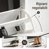 SoBuy FSR186-II-W, Scarpiera Slim Salvaspazio Bianca – Scarpiera Ingresso 4 Ante a Ribalta, Mobiletto Portascarpe Slim 8 Scomparti per Corridoio e Camera – MDF, 104x23x82cm