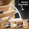 SoBuy FSR203-N Scarpiera Salvaspazio Slim con 2 Ante a Ribalta - Mobile Ingresso per 8 Paia di Scarpe, Scarpiera Ingresso - Design Moderno Nero Marmo e Legno Chiaro, Fissaggio Antiribaltamento