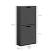 SoBuy FSR204-SCH Scarpiera Ingresso - Mobile Scarpiera Slim con Montaggio Orizzontale o Verticale - Spazi Piccoli, Corridoio, Dietro La Porta - Nero, 50x19x100cm