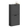 SoBuy FSR204-SCH Scarpiera Ingresso - Mobile Scarpiera Slim con Montaggio Orizzontale o Verticale - Spazi Piccoli, Corridoio, Dietro La Porta - Nero, 50x19x100cm