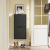 SoBuy FSR204-SCH Scarpiera Ingresso - Mobile Scarpiera Slim con Montaggio Orizzontale o Verticale - Spazi Piccoli, Corridoio, Dietro La Porta - Nero, 50x19x100cm