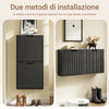 SoBuy FSR204-SCH Scarpiera Ingresso - Mobile Scarpiera Slim con Montaggio Orizzontale o Verticale - Spazi Piccoli, Corridoio, Dietro La Porta - Nero, 50x19x100cm