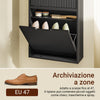 SoBuy FSR204-SCH Scarpiera Ingresso - Mobile Scarpiera Slim con Montaggio Orizzontale o Verticale - Spazi Piccoli, Corridoio, Dietro La Porta - Nero, 50x19x100cm