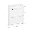 SoBuy FSR207-W, Scarpiera Salvaspazio Slim In Legno, Scarpiera Ingresso Moderna con 2 Ante a Ribalta e 1 Cassetto, Design Compatto per Spazi Ristetti, Facile da Pulire, Bianco, 80x19x107 cm