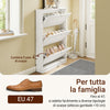 SoBuy FSR215-W, platzsparendes, schlankes Schuhregal aus Holz, geeignet für EU-47-Schuhe, Schuhregal für Eingänge, Flure, kleine Wohnungen, perfekt für Studios und moderne Häuser – 76 x 18 x 113 cm