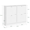 SoBuy FSR216-W, Scarpiera Salvaspazio Slim Legno - Adatta A Scarpe EU 47, Mobiletto Scarpiera per Ingressi, Corridoi, Appartamenti Piccoli, Perfetta Per Monolocali e Case Moderne - 105×18×78cm