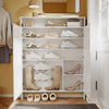 SoBuy FSR227-E-W Scarpiera Slim 15 cm con Luce LED e 2 Ante, Bianco - immagine 10/12
