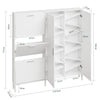 SoBuy FSR231-W Scarpiera Salvaspazio con 2 Ante, 10 Ripiani Inclinati, Bianco - immagine 3/12