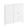 SoBuy FSR231-W Scarpiera Salvaspazio con 2 Ante, 10 Ripiani Inclinati, Bianco - immagine 1/12