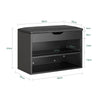 SoBuy FSR25-SCH Panca Scarpiera da Ingresso, Panca Contenitore, Panca Ingresso 3 in 1, per Piccoli Spazi, Ingresso, Corridoio, Camera da Letto, Nero, 60 x 30 x 43 cm