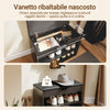 SoBuy FSR25-SCH Panca Scarpiera da Ingresso, Panca Contenitore, Panca Ingresso 3 in 1, per Piccoli Spazi, Ingresso, Corridoio, Camera da Letto, Nero, 60 x 30 x 43 cm