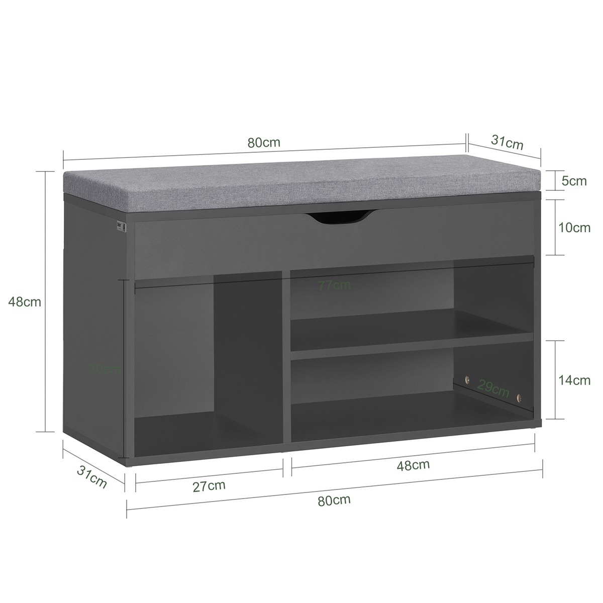 SoBuy - Scarpiera Con Seduta Scarpiera Con Cassetti Scarpiere Panca Mobile Da  Ingresso 90x30x46 Cm Fsr106-w - ePrice