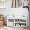 SoBuy FSR45-HG Panca scarpiera legno Portascarpe salvaspazio Scarpiera Ingresso Cassapanca Contenitore da Interno con Seduta L80*P30*A48cm Bianco