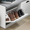 SoBuy Shoe bench 97x30x47cm - White with Gray Cushion FSR62-II-W