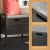 SoBuy FSR63-II-SCH Scarpiera Panca Contenitore - Cassapanca Salvaspazio con Cuscino Rimovibile e 2 Ante - Mobile Ingresso per Corridoio o Camera da Letto - Struttura Robusta Nero 91x30x50cm