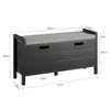SoBuy FSR63-II-SCH Scarpiera Panca Contenitore - Cassapanca Salvaspazio con Cuscino Rimovibile e 2 Ante - Mobile Ingresso per Corridoio o Camera da Letto - Struttura Robusta Nero 91x30x50cm