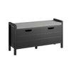 SoBuy FSR63-II-SCH Scarpiera Panca Contenitore - Cassapanca Salvaspazio con Cuscino Rimovibile e 2 Ante - Mobile Ingresso per Corridoio o Camera da Letto - Struttura Robusta Nero 91x30x50cm