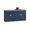 SoBuy FSR64-B Scarpiera Salvaspazio Slim da Ingresso Panca Contenitore con Cuscino, Cassapanca Scarpiera Regolabile per Casa, Camera, Corridoio, L104*P24*A51cm, Blu