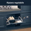 SoBuy FSR64-B Scarpiera Salvaspazio Slim da Ingresso Panca Contenitore con Cuscino, Cassapanca Scarpiera Regolabile per Casa, Camera, Corridoio, L104*P24*A51cm, Blu