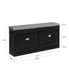 SoBuy FSR64-SCH Scarpiera Salvaspazio Slim da Ingresso Panca Contenitore con Cuscino, Cassapanca Scarpiera Regolabile per Casa, Camera, Corridoio, L104*P24*A51cm Nero
