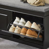SoBuy FSR64-SCH Scarpiera Salvaspazio Slim da Ingresso Panca Contenitore con Cuscino, Cassapanca Scarpiera Regolabile per Casa, Camera, Corridoio, L104*P24*A51cm Nero