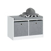 SoBuy FSR65-K-DG Panca scarpiera Cassapanca da Interno Mobile Bagno con 2 cestini Bianco e Grigio L68*P32*A45cm