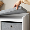 SoBuy FSR65-K-DG Panca scarpiera Cassapanca da Interno Mobile Bagno con 2 cestini Bianco e Grigio L68*P32*A45cm