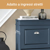 SoBuy FSR78-B Scarpiera Salvaspazio Slim Mobiletto da Ingresso con 2 Ante a Ribalta Scarpiera in Legno MDF Armadio Portascarpe per Ingresso Corridoio o Camera da Letto 54x24x83cm Blu