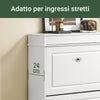 SoBuy FSR78-L-W Scarpiera con 2 Ribalte, Mobile Porta Scarpe da Ingresso, Scarpiera Salvaspazio per 12 Paia, per Corridoio o Ingresso, 75x24x96cm Bianco