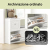SoBuy FSR78-W Scarpiera Salvaspazio Slim Mobiletto da Ingresso con 2 Ante a Ribalta, Armadio Portascarpe Scarpiera Moderna per Ingresso, Corridoio o Camera da Letto 54x24x83cm Bianco