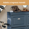SoBuy FSR79-B Scarpiera Slim Salvaspazio Mobiletto da Ingresso con 4 Ante a Ribalta, Armadio Portascarpe Scarpiera Moderna per Ingresso, Corridoio o Camera da Letto 105x24x83cm Blu