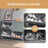 SoBuy FSR79-HG Scarpiera Slim Salvaspazio Mobiletto da Ingresso con 4 Ante a Ribalta, Armadio Portascarpe Scarpiera Moderna per Ingresso, Corridoio o Camera da Letto 105x24x83cm Grigio