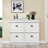 SoBuy FSR79-WG Scarpiera Salvaspazio Slim Mobiletto da Ingresso con 4 Ante a Ribalta Armadio Portascarpe Scarpiera Moderna per Ingresso, Corridoio o Camera 103x23x82cm Effetto Legno Invecchiato Bianco