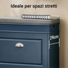 SoBuy FSR82-K-B Scarpiera Salvaspazio Slim con Seduta - Panca Scarpiera da Ingresso Contenitore in Legno, Mobile Ingresso per Scarpe, Regolabile, 60x24x52 cm, Blu