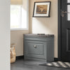 SoBuy FSR82-K-HG Scarpiera Salvaspazio Slim con Seduta - Panca Scarpiera da Ingresso Contenitore in Legno, Mobile Ingresso per Scarpe, Regolabile, Grigio L60*P24*A51 cm