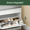 SoBuy FSR82-K-WG Scarpiera Salvaspazio Slim con Seduta Panca Scarpiera da Ingresso Contenitore in Legno Mobile Scarpiera Ingresso per Scarpe, 61x24x51cm Effetto Legno Invecchiato Bianco