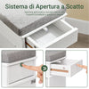 SoBuy FSR82-K-WG Scarpiera Salvaspazio Slim con Seduta Panca Scarpiera da Ingresso Contenitore in Legno Mobile Scarpiera Ingresso per Scarpe, 61x24x51cm Effetto Legno Invecchiato Bianco