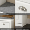 SoBuy FSR82-K-W Scarpiera Salvaspazio Slim con Seduta - Panca Scarpiera da Ingresso Contenitore in Legno, Mobile Ingresso per Scarpe, Regolabile, 60x24x51 cm, Bianco