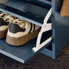 SoBuy FSR82-L-B Scarpiera Salvaspazio Slim con Seduta - Panca Scarpiera da Ingresso Contenitore in Legno, Mobile Ingresso per Scarpe, Regolabile, 75x24x52 cm, Blu