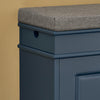 SoBuy FSR82-L-B Scarpiera Salvaspazio Slim con Seduta - Panca Scarpiera da Ingresso Contenitore in Legno, Mobile Ingresso per Scarpe, Regolabile, 75x24x52 cm, Blu